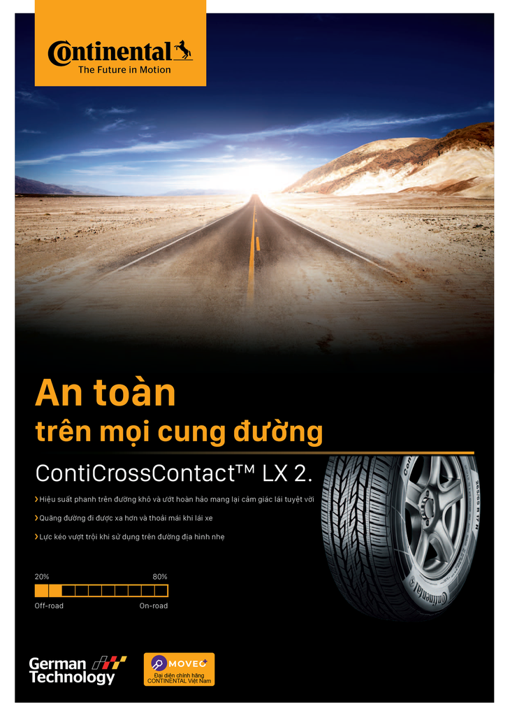 Lốp xe Continental 255/50R20 CrossContact CCLX2 Thái Lan